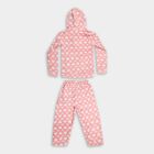 Girls Soft Pink Heart Print Long Sleeve Casual Hipster Set, हल्का गुलाबी, small image number null