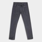 Girls' Charcoal Grey Skinny Fit Pull-Up Jeans, गहरा ग्रे, small image number null