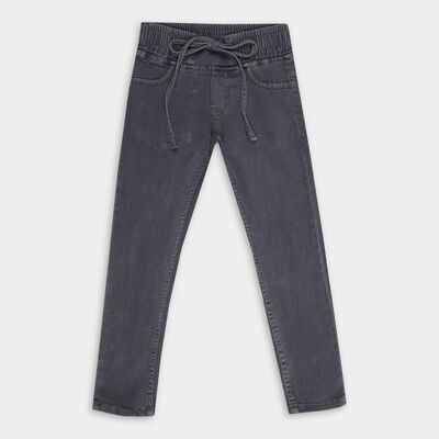 Girls' Charcoal Grey Skinny Fit Pull-Up Jeans