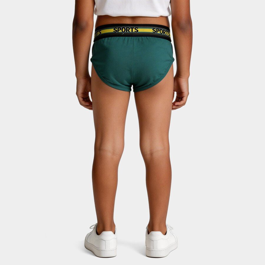Boys' Green Regular Fit Solid Briefs, हल्का हरा, large
