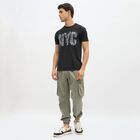 Men's Muted Sage Green Slim Fit Cargo Joggers, Light Green, small image number null