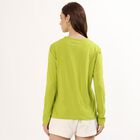 Women's Bright Lime Green Round Neck Casual Top, हल्का हरा, small image number null
