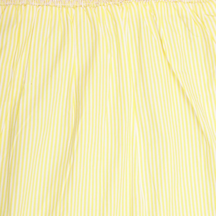 Infant Girls' 100% Cotton Frock, Yellow, large