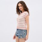 Women's Bright Pink Cotton Round Neck Sleeveless Top, गुलाबी, small