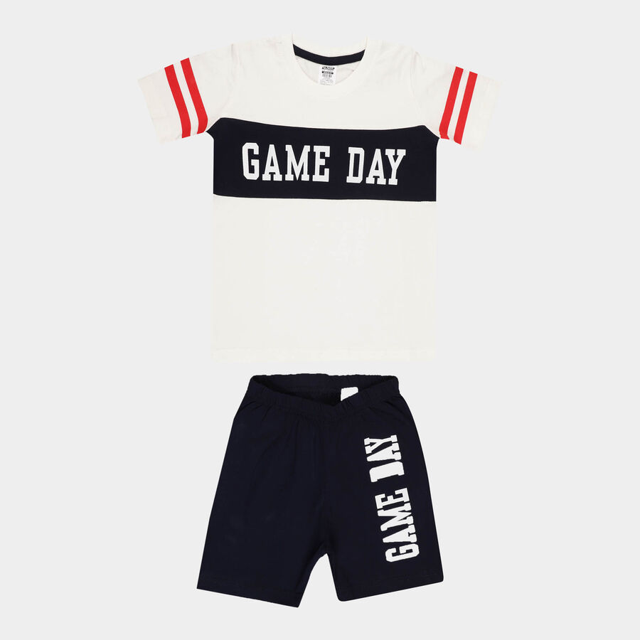 Boys Cotton Baba Suit, White, large image number null