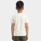Boys' Half Sleeves T-Shirt, ऑफ व्हाइट, small