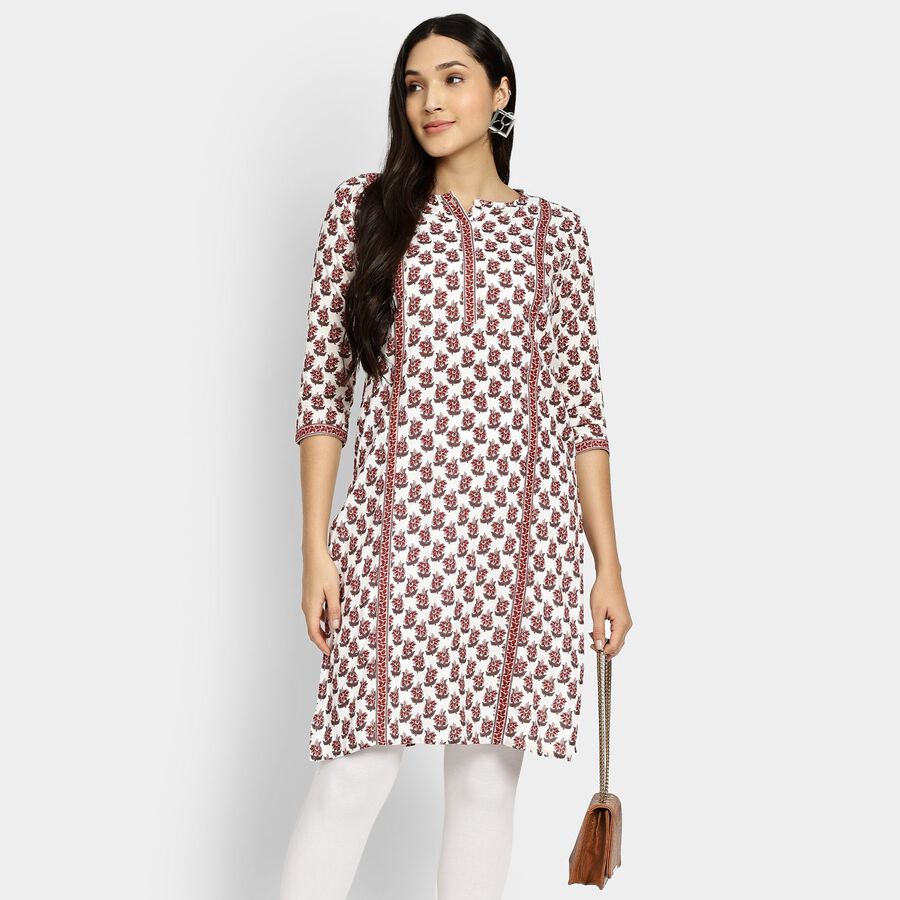 Ladies' Kurta, Red, large image number null