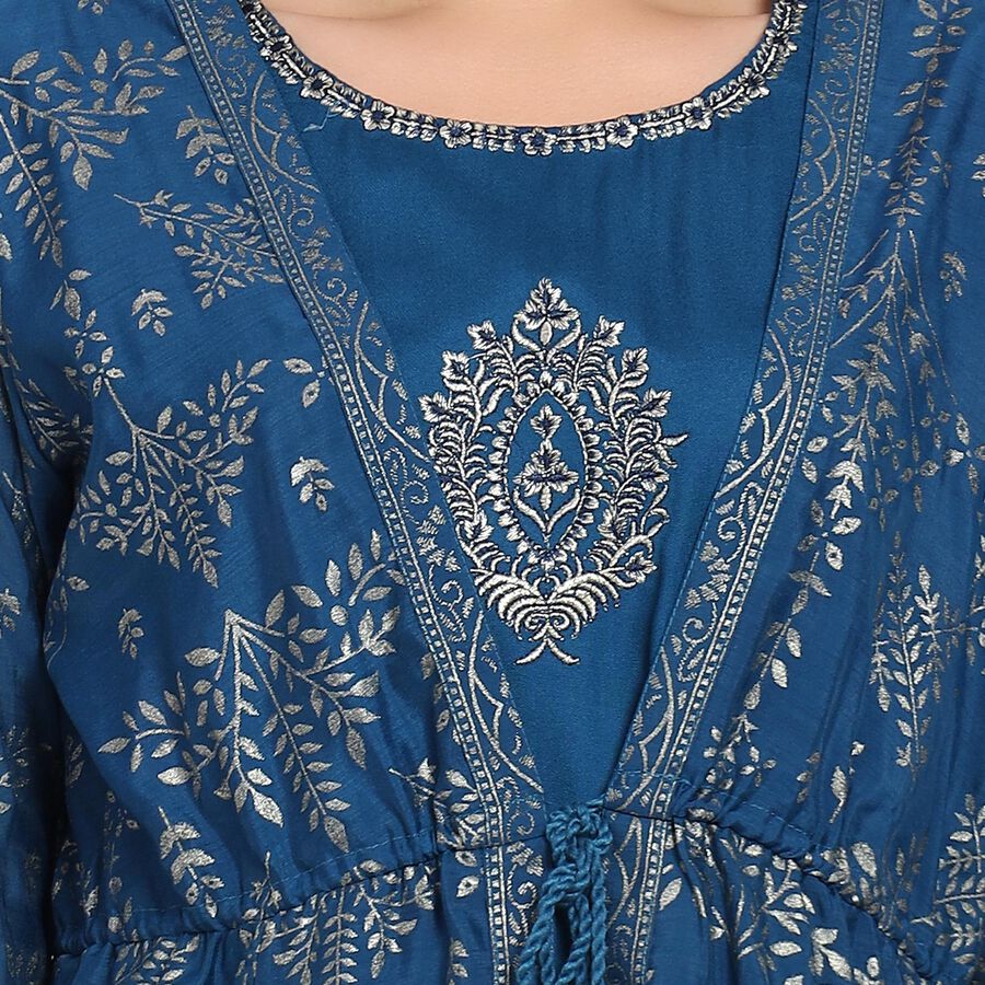 Ladies' Kurta Pyjama Set, Teal Blue, large image number null