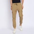 Men's Slim Fit Casual Trousers , Beige, small