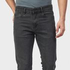 Men's Grey Slim Fit Washed Jeans, हल्का ग्रे, small