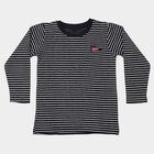 Boys Navy Blue Crew Neck Regular T-Shirt, Navy Blue, small