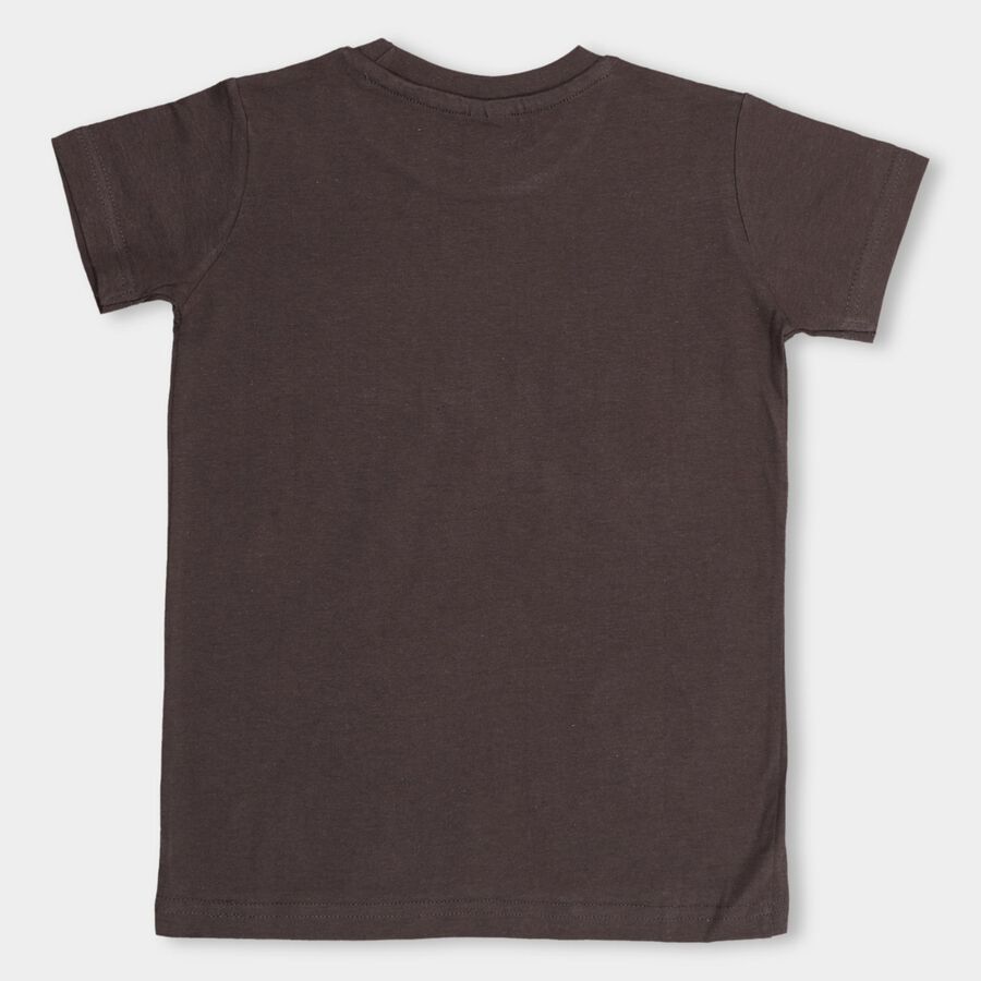 Boys' 100% Cotton Half Sleeves T-Shirt , चारकोल, large image number null