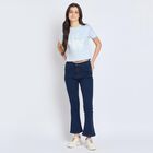 Ladies' 100% Cotton Crop  Top, Blue, small