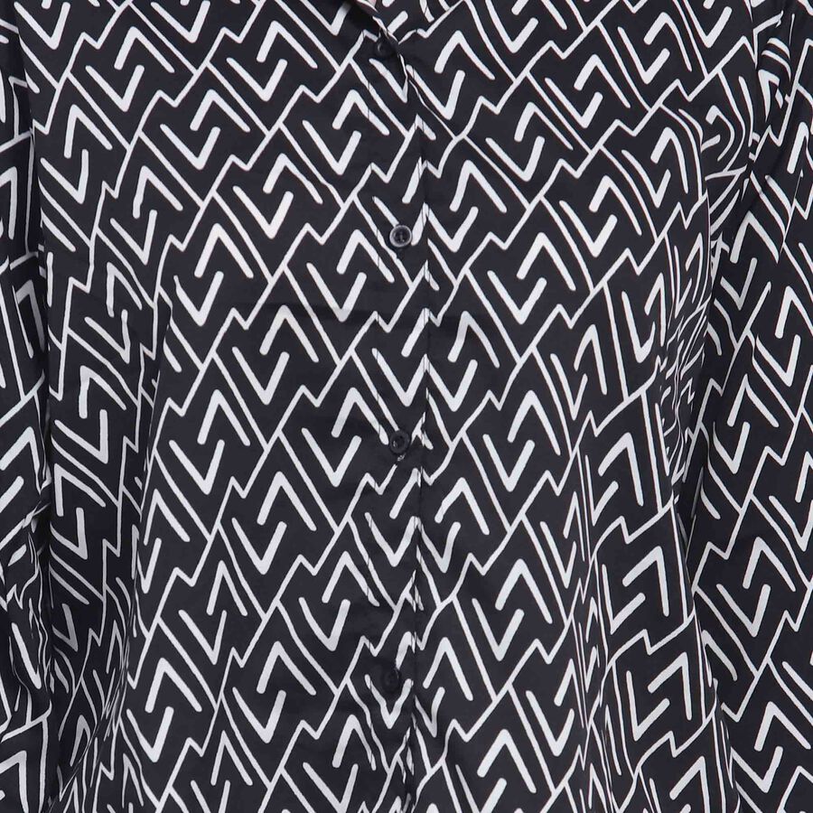 Printed Shirt, Black, large image number null