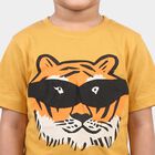 Boys Yellow Cotton Round Neck Regular Boys T-Shirt, Yellow, small