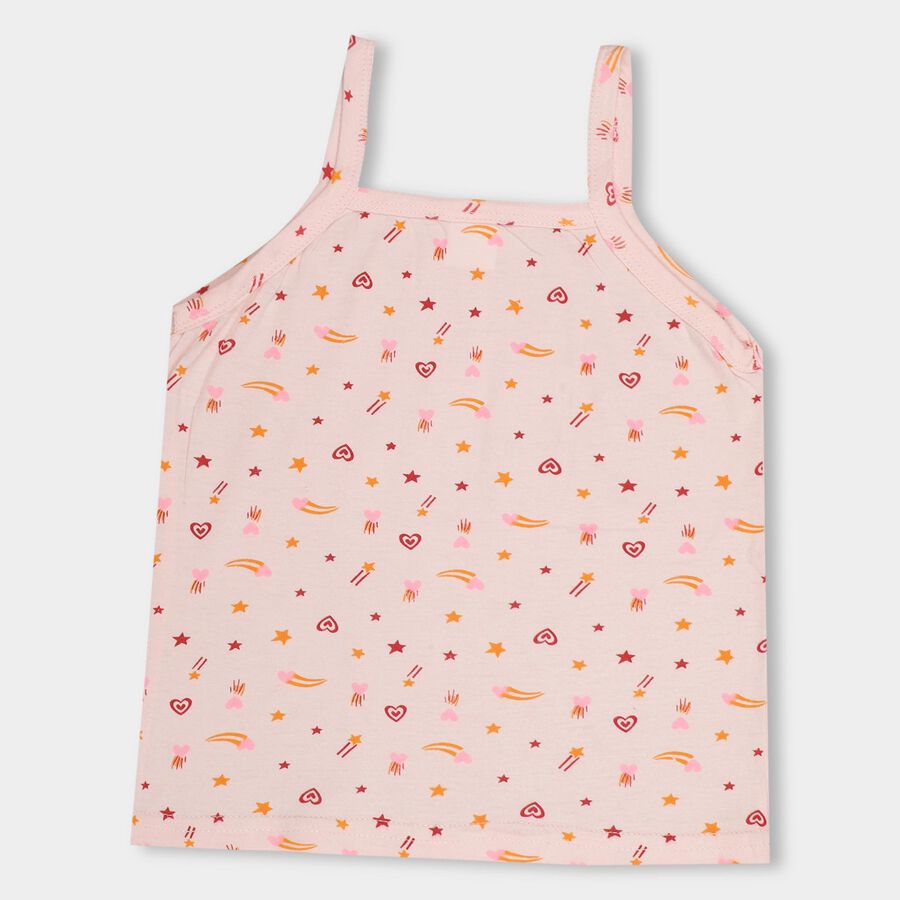 Girls' Soft Lavender Purple and Pale Peach Cotton Spaghetti Neck Casual Camisole Set, Lilac, large image number null