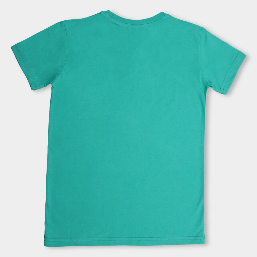 Boys' Half Sleeves T-Shirt , गहरा हरा, large image number null