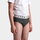 Boys Black Regular Fit Solid Briefs, Black, small