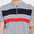 Stripes Henley T-Shirt, मिश्रित मध्यम ग्रे, small image number null