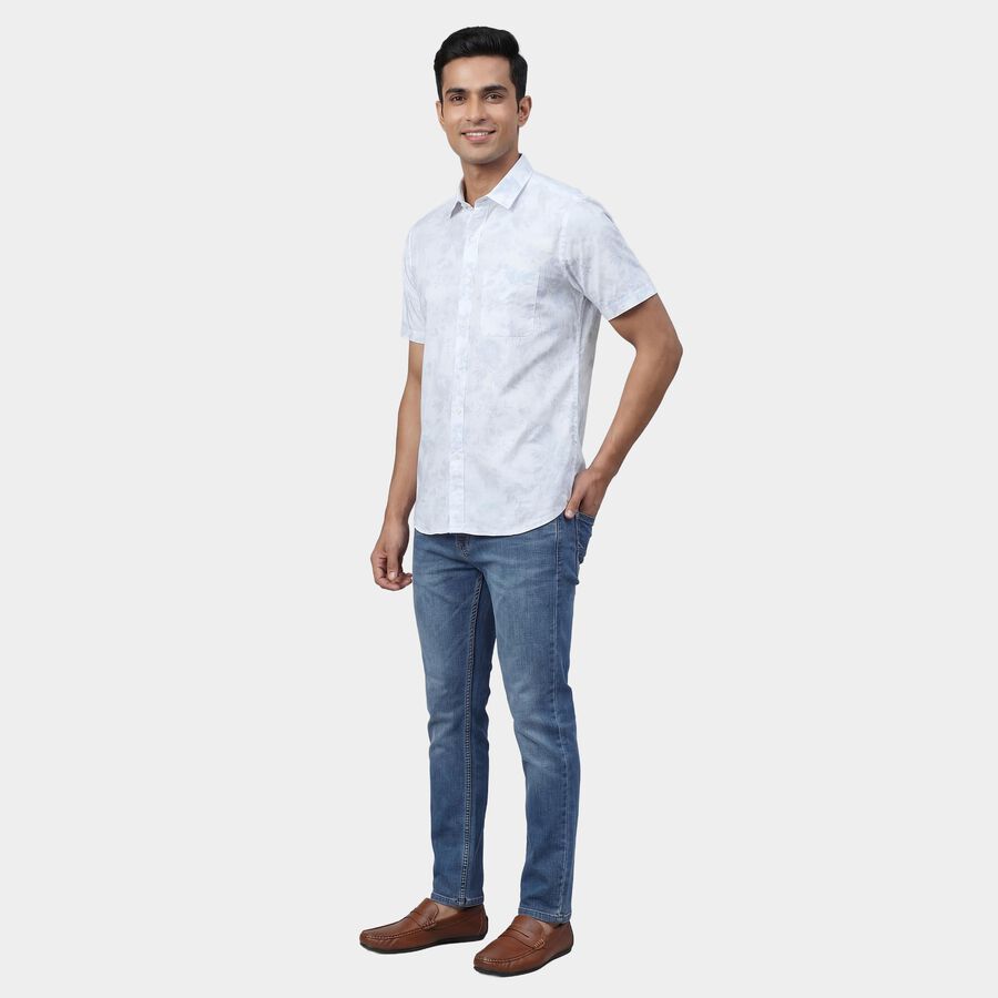 Men's Light Blue Cotton Classic Collar Casual Shirt, हल्का नीला, large