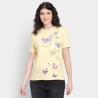 Ladies' 100% Cotton Round Neck T-Shirt, पीला, small