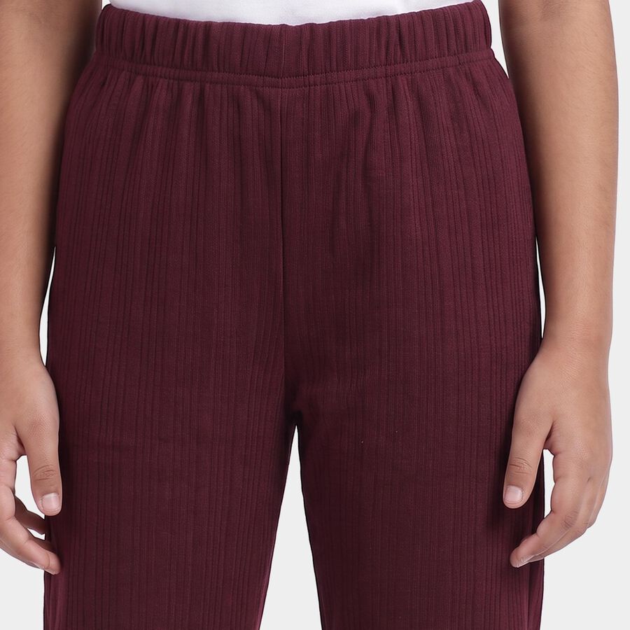 Girls' Maroon Long Johns Thermal, वाइन, large
