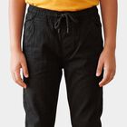 Boys' Black Drawstring Jeans, काला, small