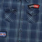 Boys Navy Blue Cotton Half Sleeve Collared Casual Shirt, Navy Blue, small