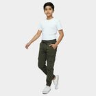 Boys' Light Grey Regular Fit Cargo Jogger Trousers, Dark Grey, small