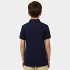 Boys Navy Blue Round Neck Casual Half Sleeve T-Shirt, नेवी ब्लू, small