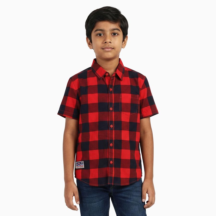 Boys' Casual Shirt, Red, large image number null
