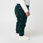 Infants' Dark Forest Green Floral Printed Cotton Pyjama, गहरा हरा, small image number null