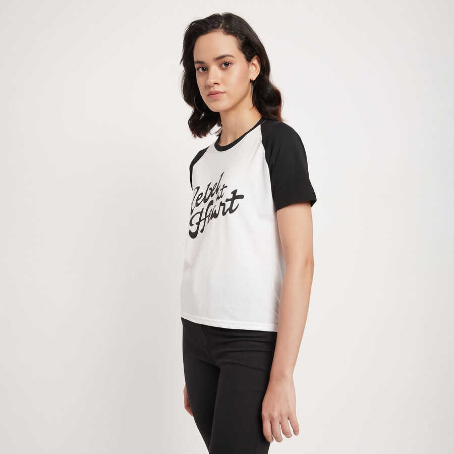 Round Neck T-Shirt, Black, large image number null