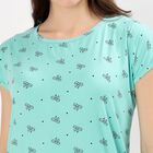 Women's Mint Green Round Neck Casual Nighty, हल्का हरा, small