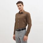 Men's Rich Chocolate Brown Full Sleeve Classic Formal Shirt, भूरा, small