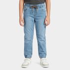 Boys' Light Blue Jogger Fit Washed Jeans, Light Blue, small