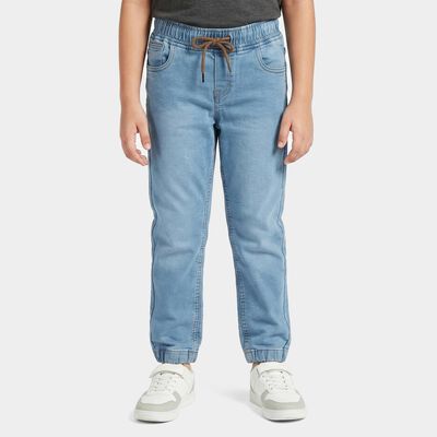 Boys' Light Blue Jogger Fit Washed Jeans
