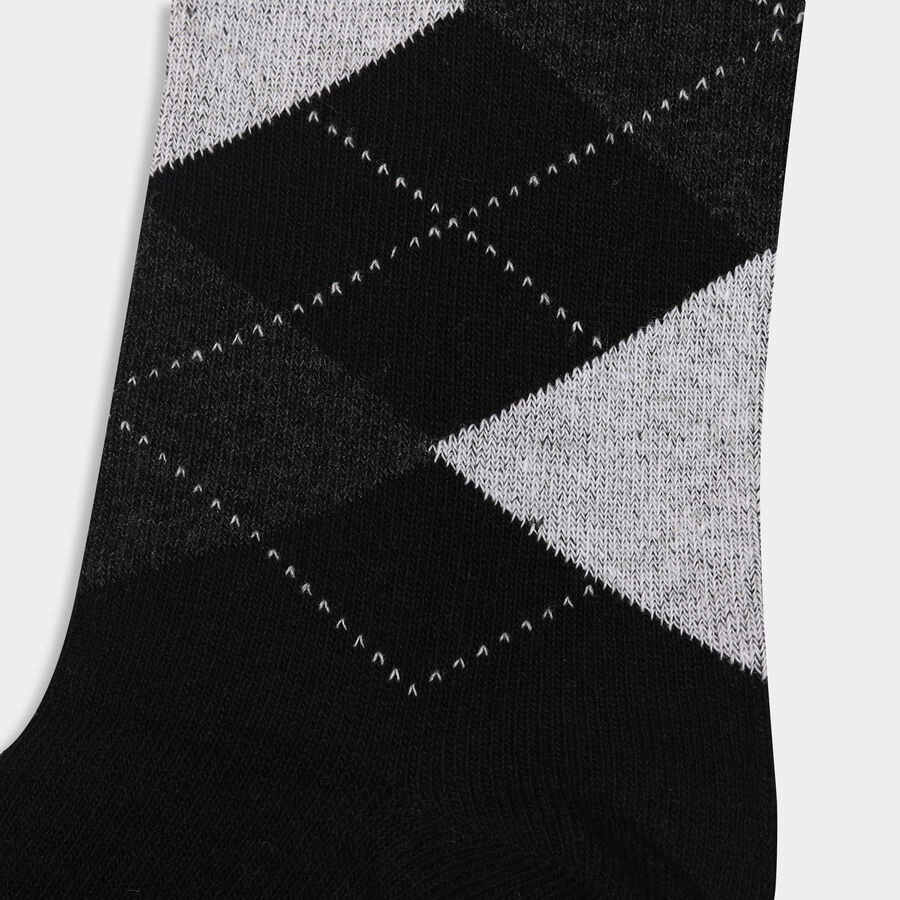 Cotton Spandex Stripes Socks, Black, large image number null