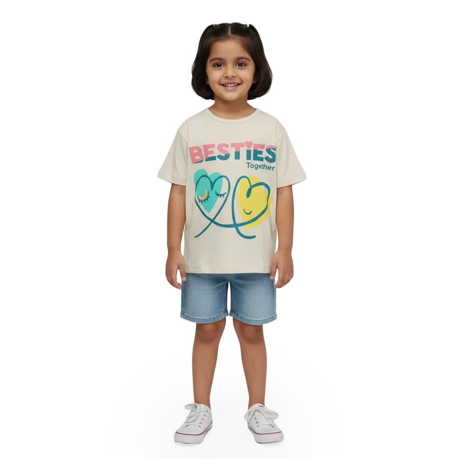 Girls' T-Shirt, Beige, large image number null