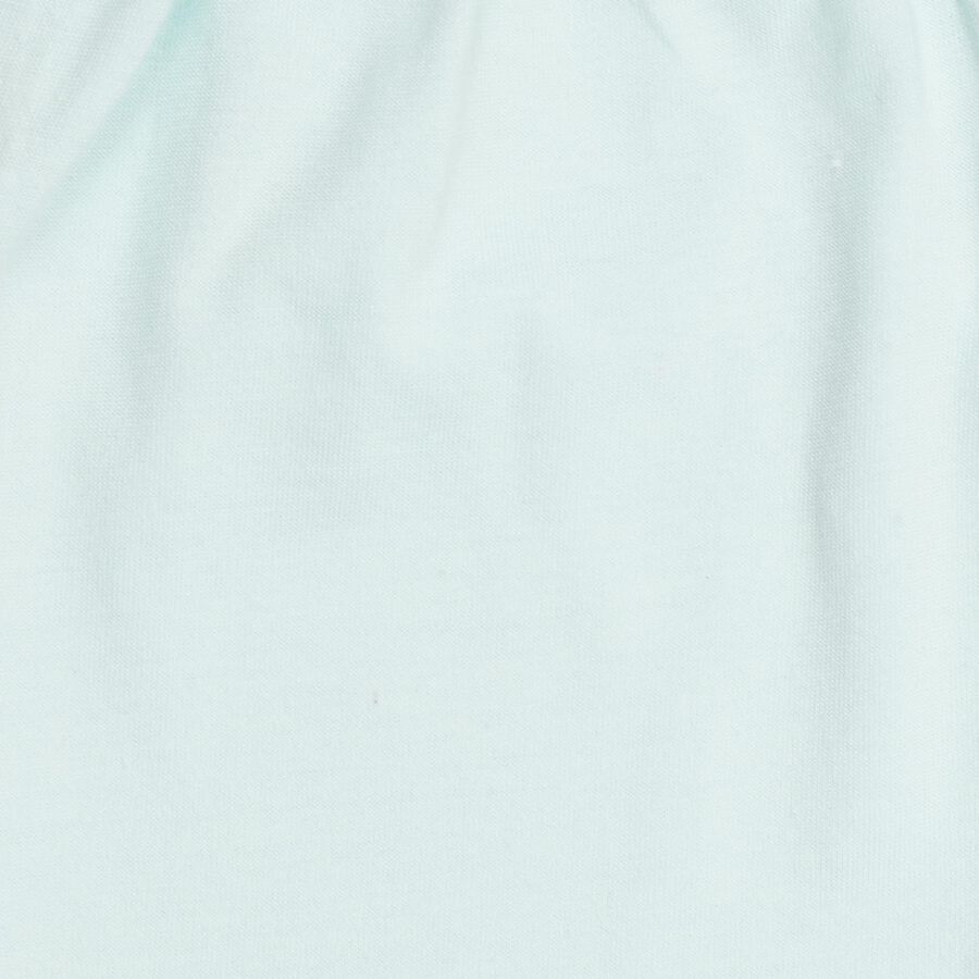 Baby Light Mint Green Cotton Round Neck Casual T-Shirt and Shorts Set, Aqua, large image number null