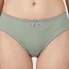 Women's Sage Green Regular Fit Ribbed Brief Panty, हल्का हरा, small