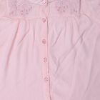Girls' Pink Round Neck Regular Blouse, Light Pink, small