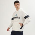 Men's Bright Snow White Hooded Neck Casual Sweatshirt, White, small image number null