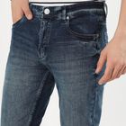 Men's Stonewashed Blue Slim Fit Jeans, गहरा नीला, small image number null