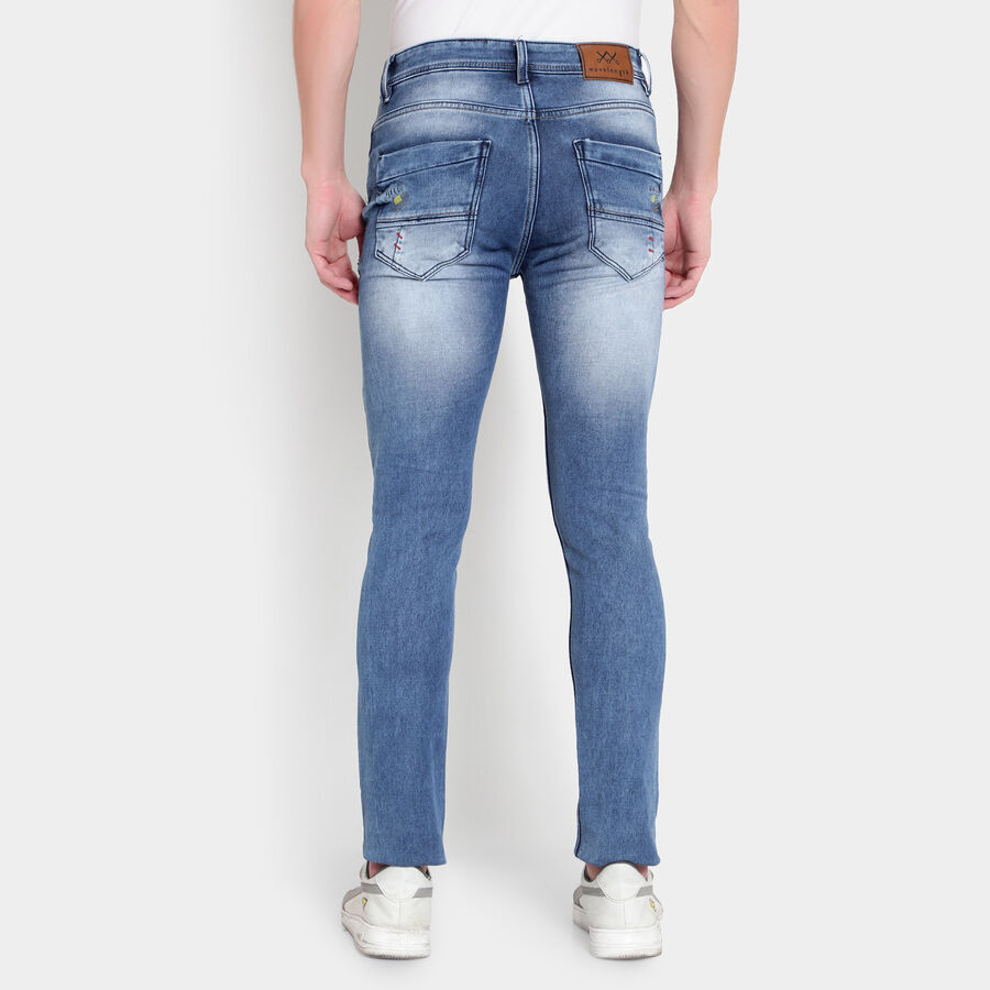 Mild distress 5 Pocket Skinny Jeans, Dark Blue, large image number null