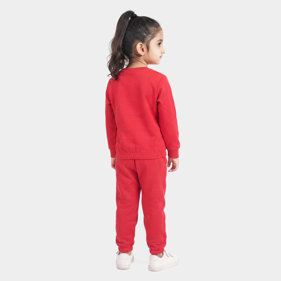 Girls Fuchsia Round Neck Lounge Hipster Set, रानी (फ्यूशिया), large