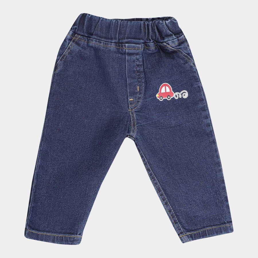 Infants Basic Wash Elasticated Jeans, Mid Blue, large image number null