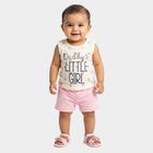 Girls' Yellow Cotton Sleeveless Top and Shorts Set, Yellow, small