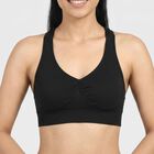 Women's Black Athleisure Sports Bra, Black, small