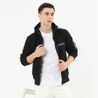 Men's Jet Black Hooded Neck Casual Sweatshirt, Black, small image number null